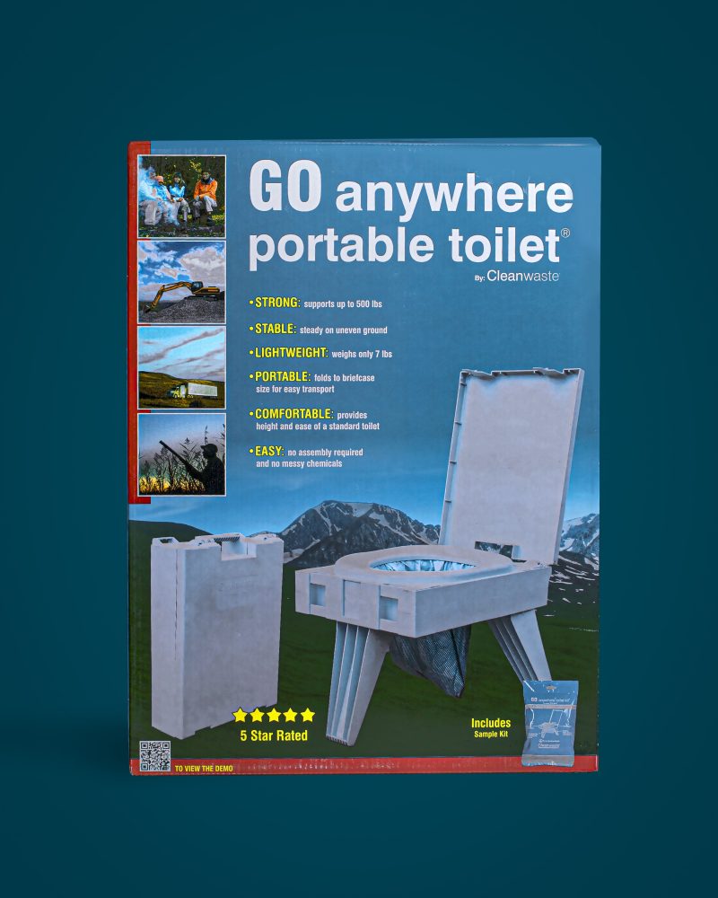 Cleanwaste GO anywhere portable toilet Box Front