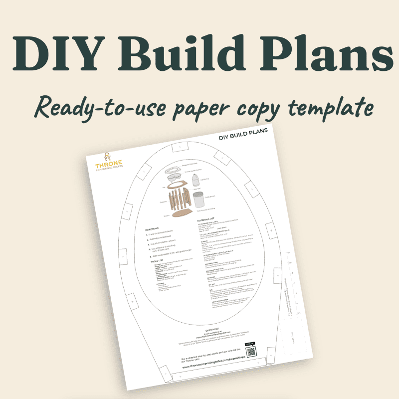 Full Scale Printed DIY Composting Toilet Build Plans Cut Sheet