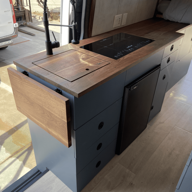 Sprinter Kitchen Galley Veritas Vans DIY VanLife Interior 73