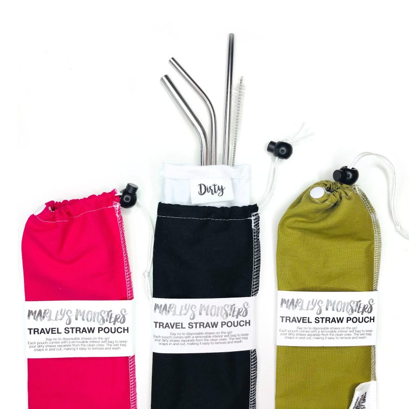 linen straw pouch